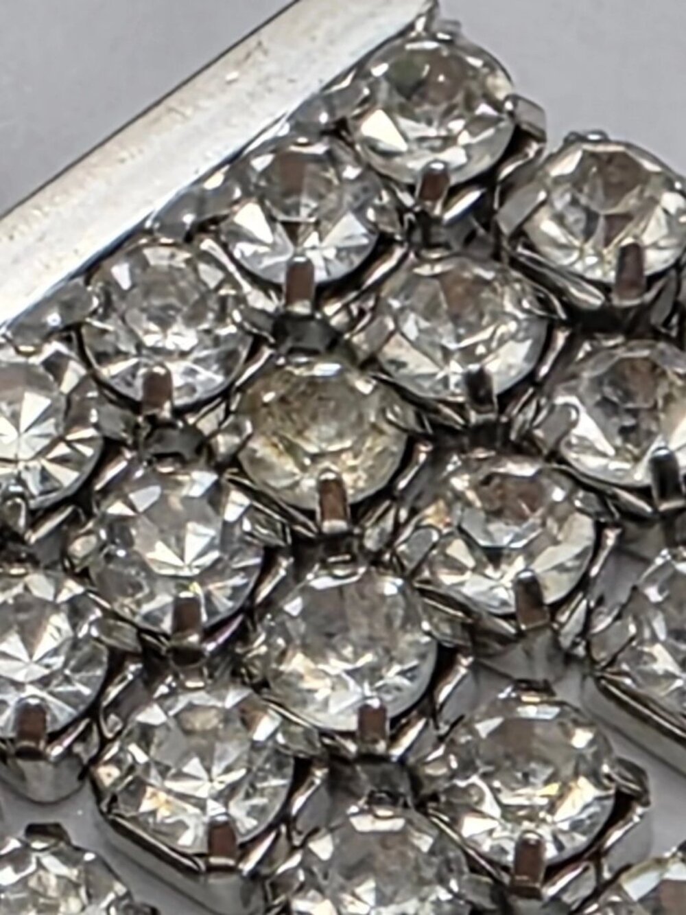 Silver Tone 7 Row Clear Rhinestone Tennis Bib Collar Necklace Statement 17 In - Picture 7 of 10